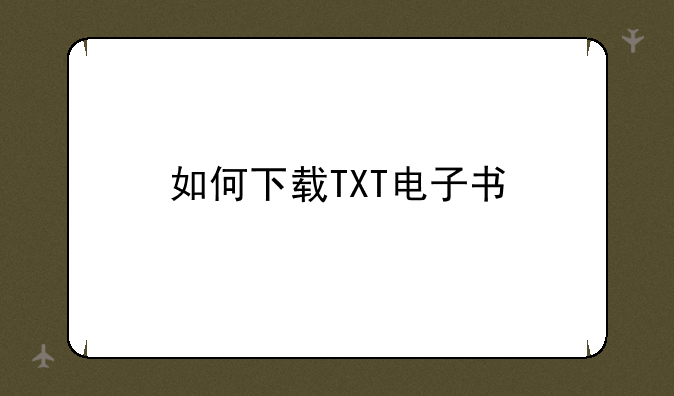 如何下载TXT电子书