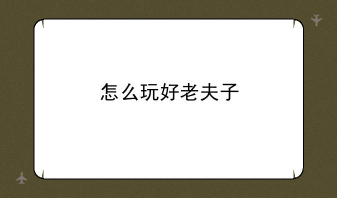 怎么玩好老夫子