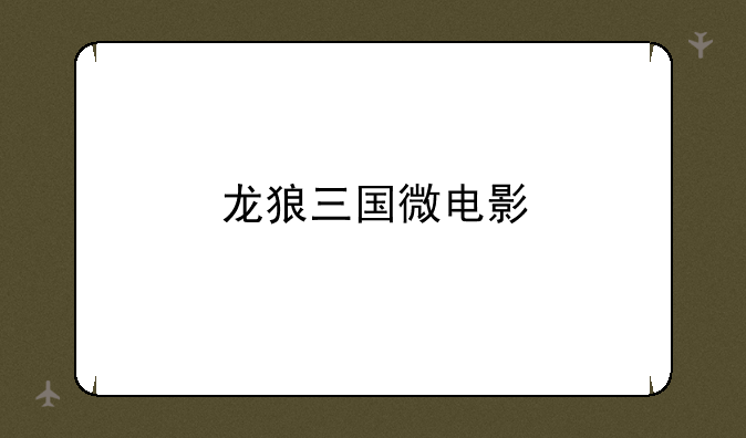 龙狼三国微电影