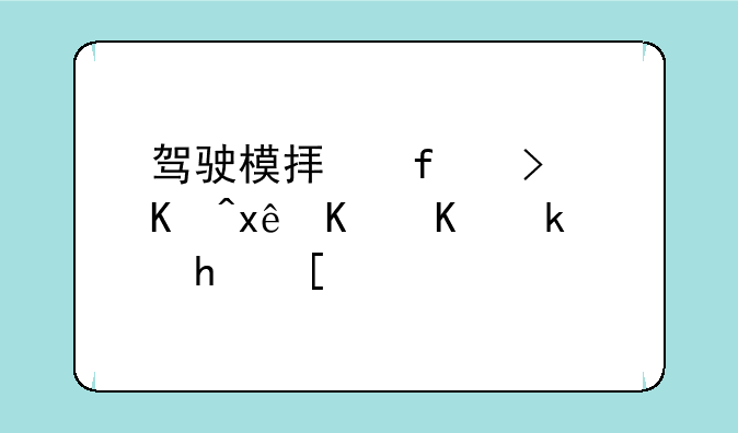 驾驶模拟器可以玩什么游戏？