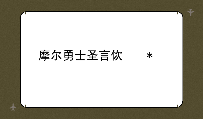 摩尔勇士圣言使技能
