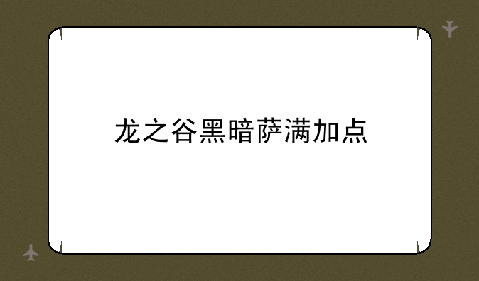 龙之谷黑暗萨满加点