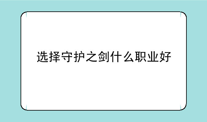 选择守护之剑什么职业好