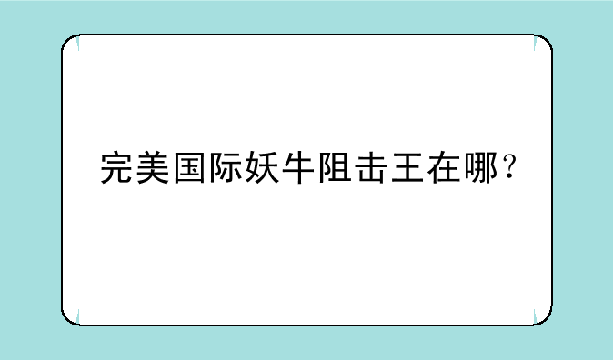 完美国际妖牛阻击王在哪？