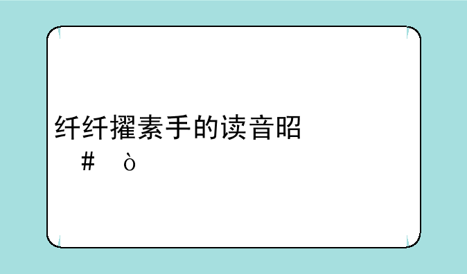 纤纤擢素手的读音是什么？