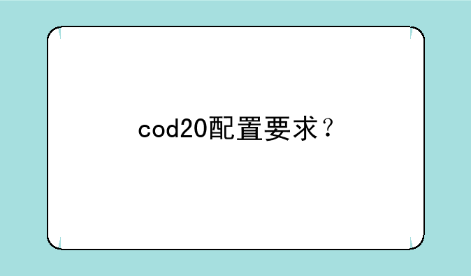 cod20配置要求？